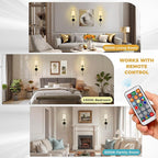 DORESshop Battery Operated Wall Sconce Set of 2, Wireless Wall Light Easy to - Image 5