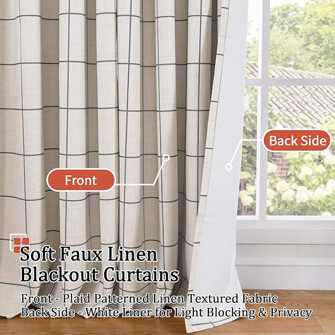 Lajode Plaid Patterned Curtains Thermal Insulated - Image 3