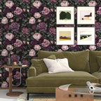 Laatse Purple Floral Peel and Stick Wallpaper Vintage Rose Contact Paper - Image 2