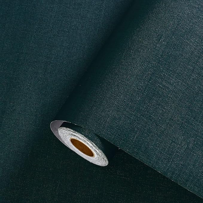 Dark Green Wallpaper Peel and Stick Textured Blackish Green Grasscloth Contact by Akywall
