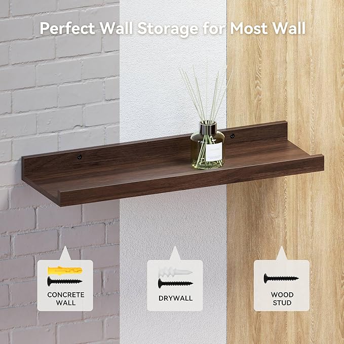 Boswillon 35.3 Inches Long Floating Shelves Wall Mounted, 2 Set Farmhouse Wall - Image 5