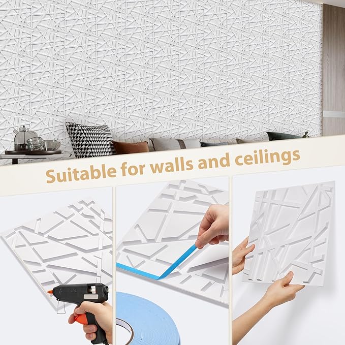 Heikki 30 Pack 3D Wall Panel for Interior Wall Décor, PVC Flower Textured Wall - Image 3