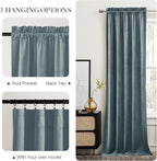 NICETOWN Stone Blue Velvet Room Darkening Curtains, Home Decor Light Blocking - Image 6