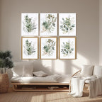 LLEEMPI Framed Sage Green Wall Art Set of 3, Modern Watercolor Botanical Wall - Image 6