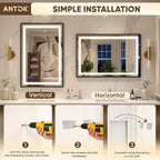 Antok 55X40 LED Bathroom Mirror - Image 7