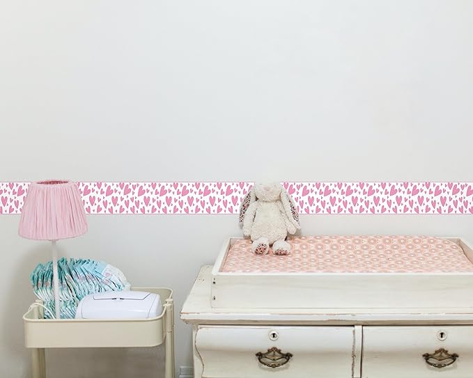 FLFK Pink Heart Wallpaper Border - Image 3