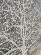 Yihui Arts Tree Of Life Canvas Wall Art Hand Painted Grey White Beige Paintings - Image 3