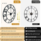 CLXEAST 30 Inch Wall Clocks for Living Room Decor, Oversized Large Black Metal - Image 3