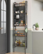 UMDONX Behind The Door Bathroom Shelf Narrow 4-Tier, Metal Storage Rack by UMDONXBuyNow