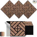 WoveN SounD Artisan Acoustic Wall Panels, 16 Pack 12x12 Inch, PVC Wood Grain by WovenSound