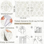 Modern Peel and Stick Wallpaper 17.3''×591'' Self Adhesive Wallpaper Boho - Image 3