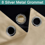Yakamok Beige 100% Blackout Curtains, Thermal Insulated Total Blackout Drapes - Image 6