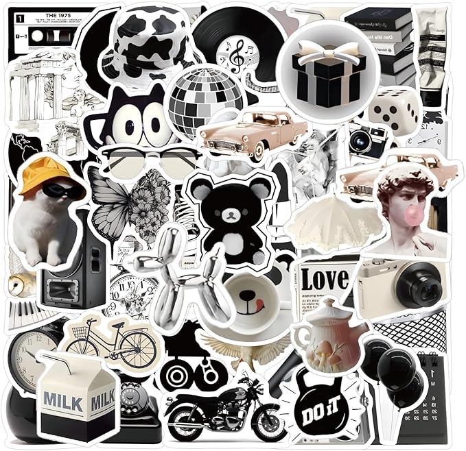 170PCS Y2K Grunge Stickers, Aesthetic Downtown Girls Pack Cool Trendy 2000s for Water Bottle Funny Waterproof Stickers for Teens Adults Vinyl for Laptop Skateboard