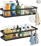 PUSDON 2-Pack 16.5" Extra Long Slim Shower Caddy, Adhesive Wall Mount Bathroom by PUSDON