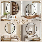 DUMOS 24 Inch Round Wall Mirror, Bathroom Mirror - Image 6