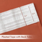 MIULEE Back Tab Burnt Orange Blackout Curtains 108 Inch Long 2 Panels Set - Image 4