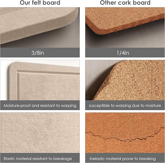 Lightomorrow Bulletin Board, 24 x 18 inches Decorative Felt Pin Board, Cork - Image 6