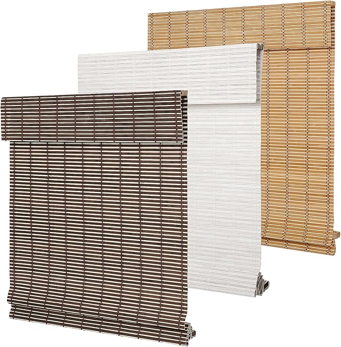SEEYE Cordless Bamboo Blinds Shades, Light Filtering Bamboo Roller Shades - Image 2
