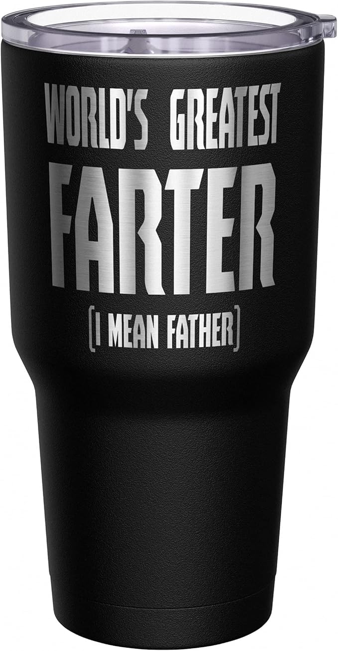 We The People Holsters - World's Greatest Farter - Coffee Tumbler - American Flag Coffee Travel Mug - Engraved Tumbler - Double Insulated Tumbler - 30 oz
