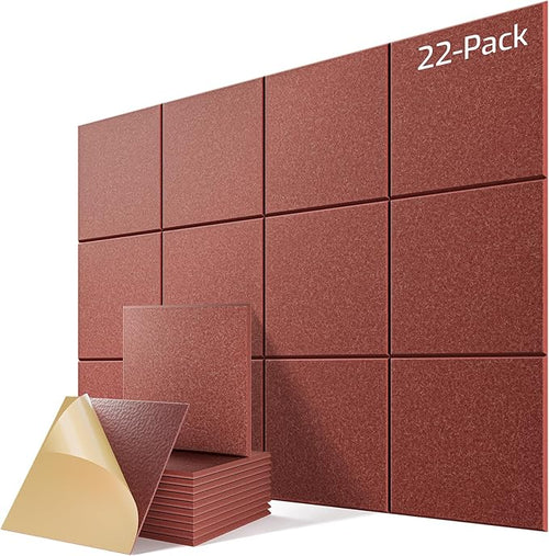 22 Pack Self-Adhesive Acoustic Panels, Soundproof Wall Panels by Lebenforce