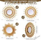 Namalu 6 Pcs Sunburst Mirror for Wall Decor, Small Circle Sun Decorative Mirror - Image 2