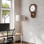 Pendulum Wall Clock Battery Operated, Imitation Wood Plastic Regulator Clock - Image 7