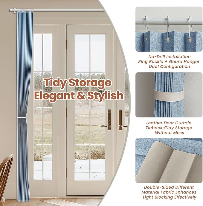 AJAZZ Blackout Doorway Curtains Accordion Doors - Image 5