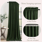 NICETOWN Green Velvet Curtains 108 inches - Image 4