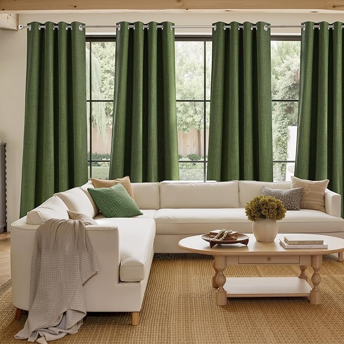 NICETOWN Greyish Green Curtains 84 inches Length - Image 4