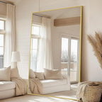Large Mirror Full Length with Stand, Hanging or Wall Mounted, Tempered Glass - Image 2