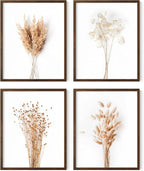 HAUS AND HUES Brown Plant Set of 4-16x20 Framed Walnut by HausandHuesArtPrints
