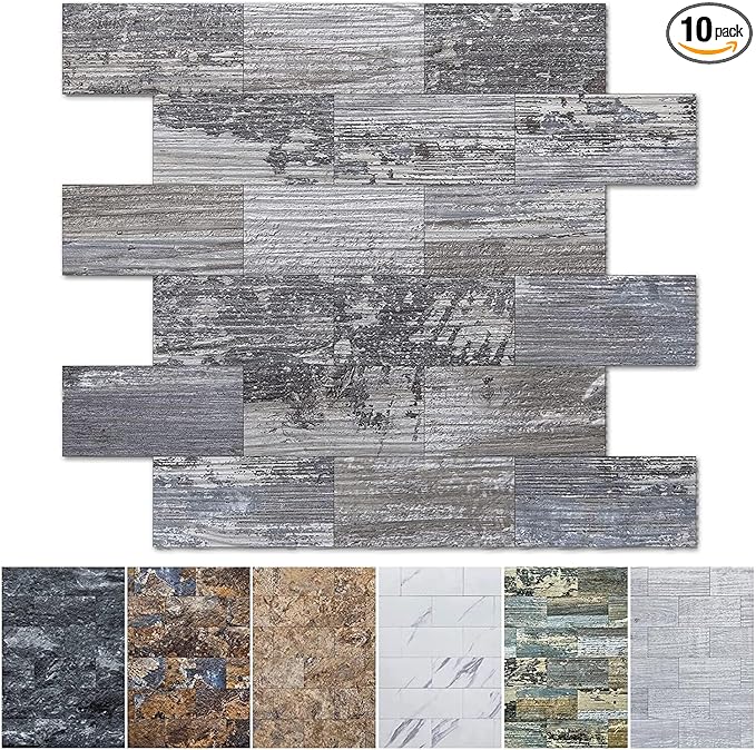 Art3d 10-Sheet Peel and Stick Backsplash PVC Wall Tile, Stickon Tile by Art3d