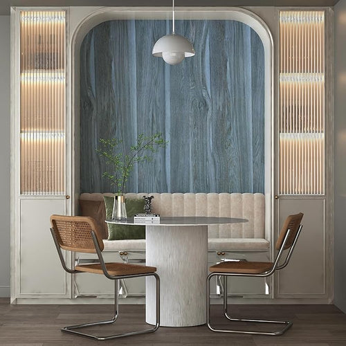 24"x197" Blue Wood Grain Contact Paper - Image 2