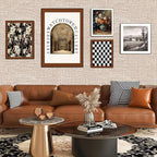 Amiya Grasscloth Khaki Wallpaper Peel and Stick Tan Faux Fabric Linen Contact - Image 9