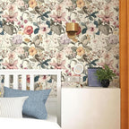 Jeweluck Floral Wallpaper Peel and Stick Vintage Floral Contact Paper Peel and - Image 2
