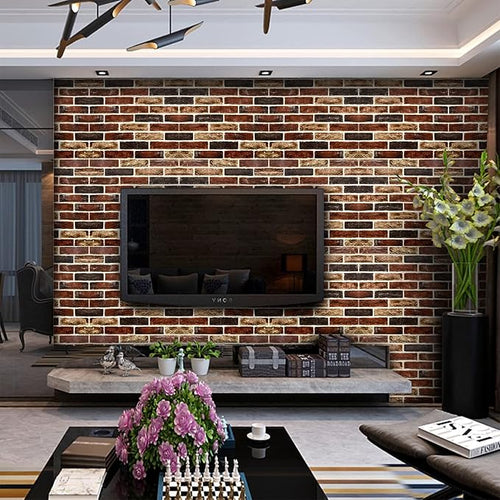 20-Pack 104 Sq.Ft 3D Wall Panels Peel and Stick 3D Faux Brick Wallpaper Peel - Image 2