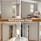 100% Blackout Room Divider Curtains Sets Cream White W100 x L96 in, 1 Panel - Image 5