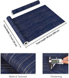 CRE8TIVE Dark Blue Grasscloth Peel and Stick Wallpaper Textured Blue Contact - Image 8