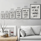 Framed What If It All Works Out Wall Art Black and White Retro Newspaper Poster - Image 3