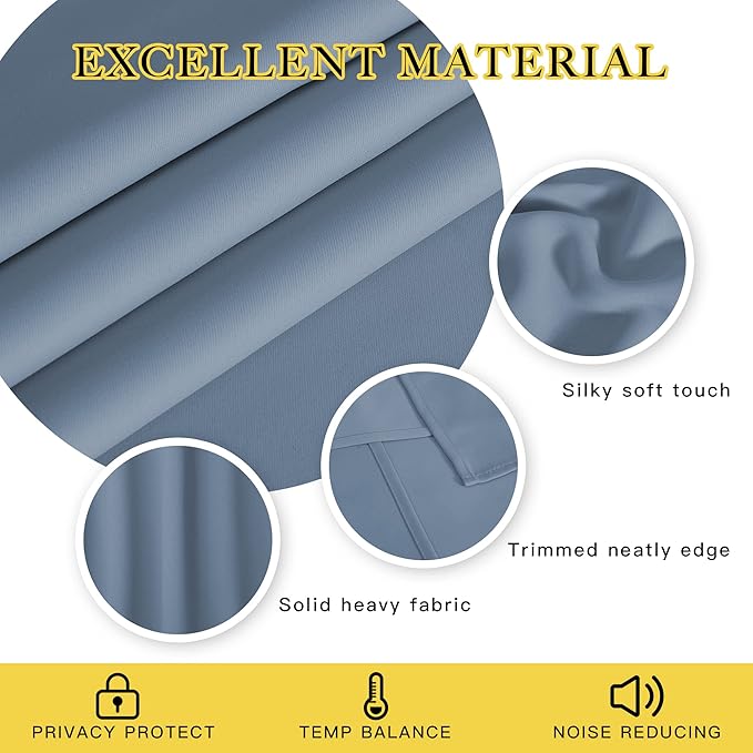 NICETOWN Bedroom Curtain Room Darkening Drapery 102 inches Length - Image 2