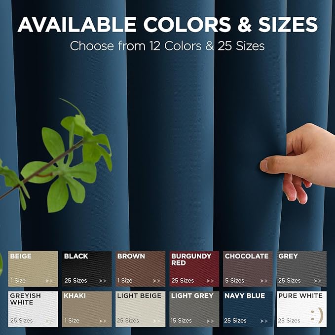 Joydeco Blackout Patio Sliding Door Curtains 90 Inches Long, Grommet Privacy - Image 9