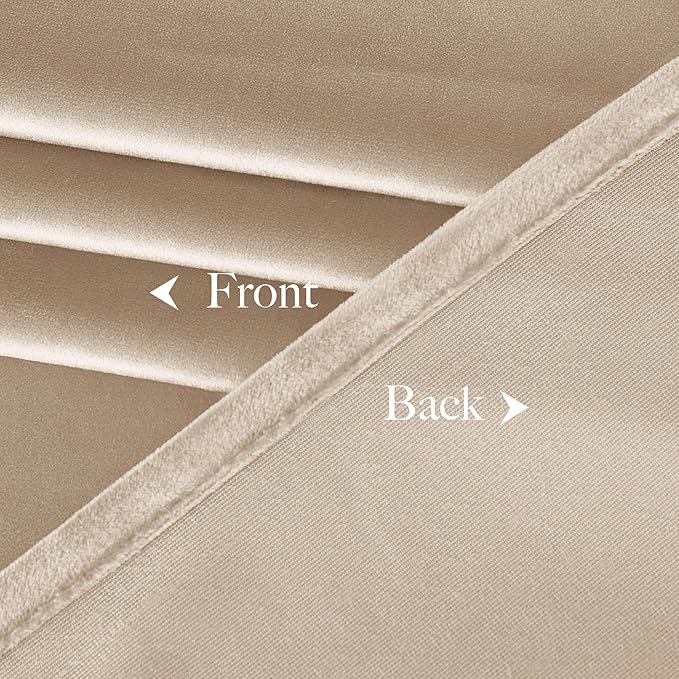 NICETOWN Thick Beige Velvet Drapes - Image 8