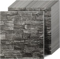 3D Wall Panels Peel and Stick in Black Grey, Faux Brick Wall Panels by Greymond