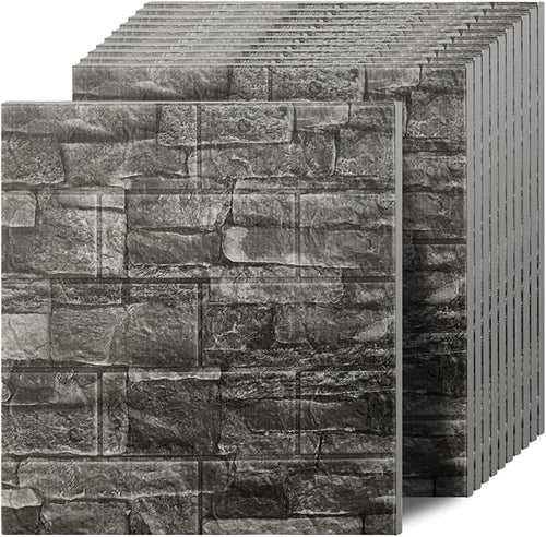 3D Wall Panels Peel and Stick in Black Grey, Faux Brick Wall Panels by Greymond
