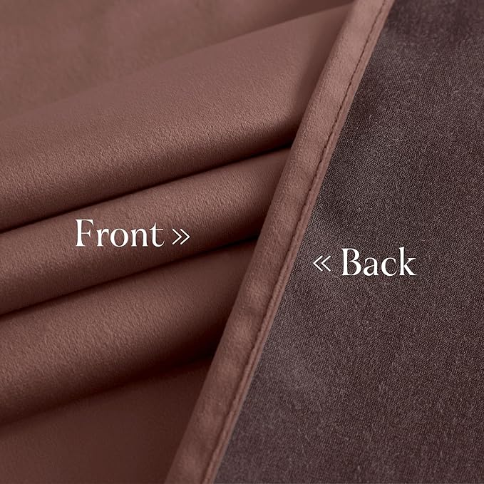 NICETOWN Dusty Rose Pink Velvet Curtains 84 inches Long- Blackout Curtains - Image 6