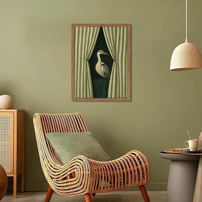 Framed Bird Wall Art, Elegant Heron Canvas Print, Vintage Coastal Bird Wall - Image 8