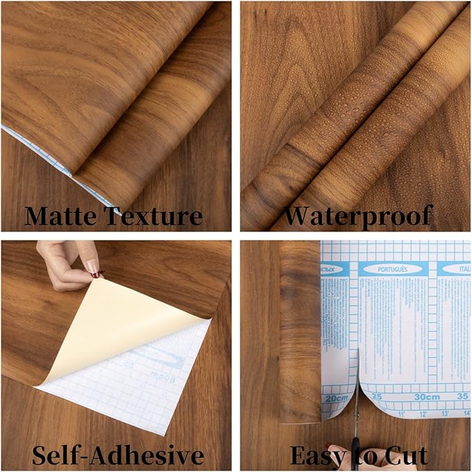 Decoroom Wood Contact Paper Peel and Stick, Thicken Vintage Wood Grain Contact - Image 2