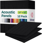 Acoustic Panels 12-Pack Soundproof Wall Panels 12"x12"x0.4" Decorative Sound by EkkogoAcousticPanels