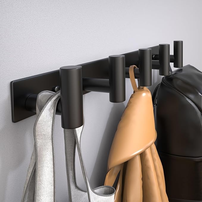 Wall Mounted Coat Rack-5 Hooks, Heavy Duty Stainless Steel Hook Rail - Image 8