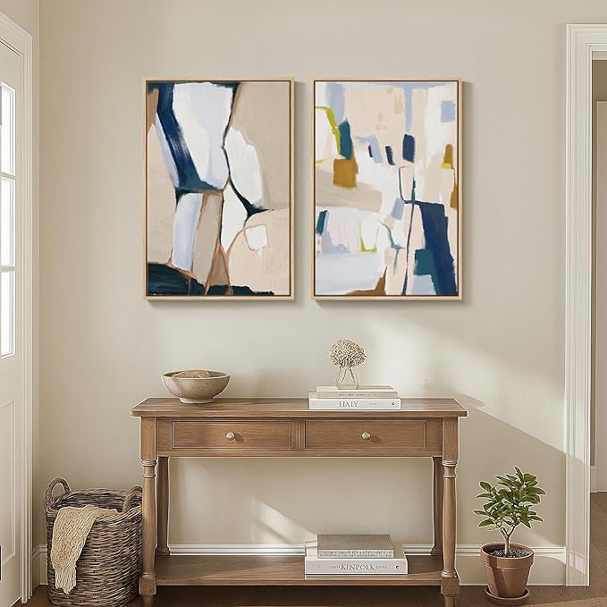 Framed Neutral Abstract Wall Art - Image 4